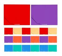 24 Pièces Dossiers de Classement Colorés A4 en Plastique, Modèle | Organisation de Dossiers au Bureau, Coins Renforcés, Surface Mate, Compatibles Étiquettes, Couleurs