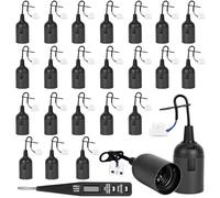24 Pièces Douille E27 Support d'ampoule E27 Douille de Lampe | avec Tension VDE/Testeur de Phase 4A 250V Max.60W Rénovation Douille Douille de Chantier avec câble