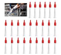 24 Pièces Embout Cartouche Silicone, Embouts de Cartouche avec capuchons de buse rouge, Cartouche Douilles, Embouts de Buses Calfeutrage, Buse de Remplacement pour Mastic Adhésif Cuisine Maison