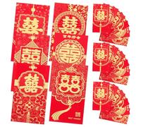 24 Pièces Enveloppes Rouges Mariage Chinois en Papier Décoratif | Style Chinois Créatif, Rouge Festif, Usage Mariage et Festivals, Présentoir Présent, Lot Xq1801
