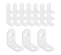 24 Pièces Équerre D’angle en Acier Inoxydable Blanche 90° | Montage Facile avec Vis, Trou de 5mm, pour Panneau D’armoire et Meuble Cuisine