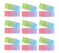 24 Pièces Gomme Biseautée Bicolore en Caoutchouc | Effaçage Fluide, Format Portable, Usage École et Croquis, Accessoire Pratique pour Bureau et Matériel Scolaire