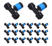 24 Pièces Goutteur D’irrigation Goutte à T à Assemblage Rapide | Plastique Compact, Système Push-to-fit, Relie une Ligne Principale à Deux Microtubes, Jardiniers et Cultures sous Abri