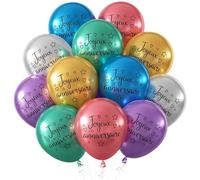 24 Pièces Joyeux Anniversaire, Ballons Anniversaire Metallique Rouge Doré