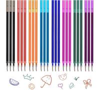 24 Pièces Mines de Rechange Effaçables,Compatible avec Legami,Hauteur 13 cm,Pointe 0,7 mm,Recharge Stylo Gel Effaçable,Recharges