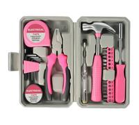 24 pièces petite trousse à outils en acier mini bricolage boîte à outils de réparation domicile avec tournevis pince marteau pour l'assemblage de meubles dortoir bureau domicile et l'e