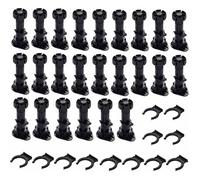 24 Pièces Pieds D'Armoire Plastique,Pied de Meuble,Pied Réglable pour Meuble,Noir Pieds de Meuble Plastique avec Clip Fixation Bas