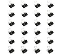 24 pièces pince pliable en acier inoxydable pince à papier en métal pince à longue pour alimentaire planche à dessin maison et bureau pinces à reliure noires
