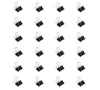 24 pièces pince pliable en acier inoxydable pince à papier en métal pince à longue pour alimentaire planche à dessin maison et bureau pinces à reliure noires