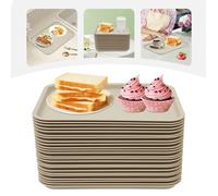 24 pièces Plateaux de service Empilables Plateaux pour fast-food pour restaurants rapides,cafés 36 * 27 * 2 cm (Kaki)