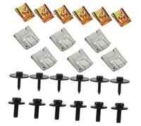 24 Pièces pour Cache Moteur Acier au Carbone Fixation sous Châssis Inox | Clip Cache-moteur, Protection Inférieure, Vis Couvercle, pour Remplacement Automobile Couleur Aléatoire
