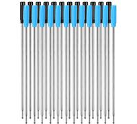 24 Pièces Recharges de Stylo à Bille Remplaçables Écriture Lisse 4,5 Pouces (11,6 Cm) et 1 mm Pointe Moyenne (Noir et Bleu)