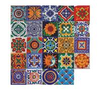 24 PièCes SéRies Auto-AdhéSif MosaïQue Brique Tuile 3D Autocollant Cuisine Salle de Bain Stickers Muraux -10X10Cm