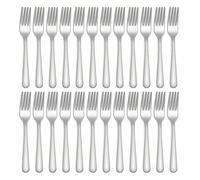 24 pièces Set de couverts en acier inoxydable, Set de couverts pour la maison, la cuisine et le restaurant, fourchettes de table, fourchettes à fruits, fourchettes à salade, poli miroir, lavage au lav
