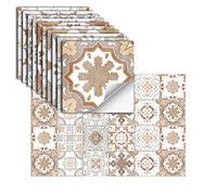 24 Pièces Stickers Carrelage Auto-AdhéSif Vinyle ÉTanche Stickers Muraux Pour Cuisine Salle De Bains Carrelage Mur CheminéE Placard DéCoration Autocollants,HZ-41,20x20cm