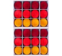 24 pièces Velours Flocage Ornements Suspendus pour Arbre de Noël Boules Multicolores Faites à la Main décoration intérieure extérieure Ornements d ' Anniversaire de Mariage