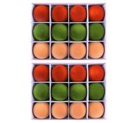24 pièces Velours Flocage Ornements Suspendus pour Arbre de Noël Boules Multicolores Faites à la Main décoration intérieure extérieure Ornements d ' Anniversaire de Mariage