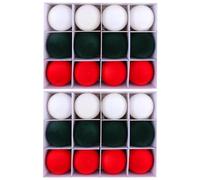 24 pièces Velours Flocage Ornements Suspendus pour Arbre de Noël Boules Multicolores Faites à la Main décoration intérieure extérieure Ornements d ' Anniversaire de Mariage