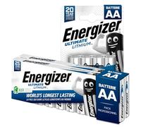 24 piles Energizer Ultimate Lithium AA - Piles bâton longue durée pour dispositifs, torches, jouets et appareils photo