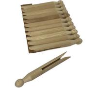 24 Pinces à linge Ecologique Design Forme Vintage en Bois de hêtre - 1.3 x 11 cm
