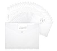 24 pochettes de classement A4, classeur, porte-documents transparent avec fermeture velcro et espace pour étiquette