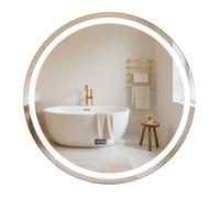 24 Pouces Miroir de Salle de Bain LED Anti-Buée - CREMLANK - Interrupteur tactile - Verre - 60X60X3CM - Élégant et Fonctionnel