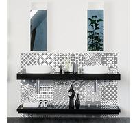 24 Stickers adhésifs carrelages | Sticker Autocollant Carreaux de Ciment - Mosaïque carrelage Mural Salle de Bain et Cuisine | Carreaux de Ciment adhésif Mural - azulejos - 15 x 15 cm - 24 pièces