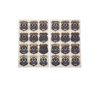 24 Stickers badge de police marine et or 4 cm - Bleu - Taille Unique