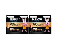 24 x Duracell AA Optimum (2 ampoules de 12 batteries) 24 piles (MX1500/STYLO/MIGNON)