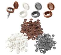 240 Cache-Vis Plastique pour Meubles, Blanc et Gris Foncé | Capuchons clipsables pour dissimuler les têtes de vis sur meubbles, armoires, étagères et projets de menuiserie