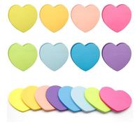 240 Pièces Note Autocollant,Super Sticky Notes,8 Couleurs Feuilles Forme De Coeur Auto-Adhésif Couleur Notes Adhésives,Listes De Choses À Faire Et Rappels Repositionnable Pour L'école,La