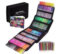 240 stylos gel pour adultes pour colorier, 120 crayons de couleur, un ensemble de stylos gel aux couleurs chatoyantes avec 120 recharges et 1 livre de coloriage