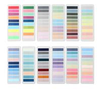 2400 Pièces Marque Page Adhesif, 12 Styles Autocollantes D'index Inscriptible Sticky Notes pour Marqueur de Page D'école de Bureau Marqueur Adhésif