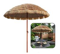 240cm Parasol Parapluie De Jardin en Paille Parasol De Table De Marché pour Restaurant en Extérieur, Café, Piscine, Bar, Terrasse, Poteau 32mm, Inclinable