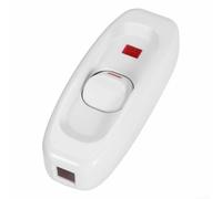 240V 10A Inline Lamp Switch Cord Button(White) | 240V 10 built-in indicator, pour instant on/off control, fits standard cords, safe plastic housing