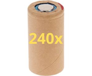 240x Panasonic Akku Sub-C 1.2V 3000mAh PBK300SCEY1 PP Pappmantel