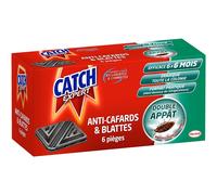 CATCH EXPERT Pieges Anti Cafards et Blattes, Appat Alimentaire, Efficace, Elimine La Colonie, Protection Maison Longue Duree, Piege Insectes Rampants, Facile a Utiliser, pièges x6