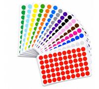 2430 Gommettes Rondes Autocollantes 20 mm, Pastilles Adhésives Colorées pour Codage et Marquage, Étiquettes Rondes pour Bureau École Calendrier Loisirs Créatifs, 15 Couleurs
