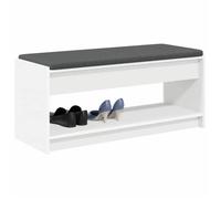 [24369]Banc d'entrée - Meuble d Entrée - Grand espace de rangement - avec coussin avec étagère Blanc 103x38x45 cm,Poids:16.8 Kg