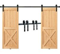 244cm Ferrure de porte coulissante en forme de J Système de porte coulissante avec rails en 2 parties Capacité de charge 150kg Rail de roulement Idéal pour les portes coulissantes avec une épaisseur d