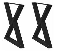 245602& Pieds de table à manger - Haut de gamme - 2 pièces Noir 80 x (72-73,3) cm Acier