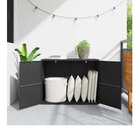 [24567]Armoire de rangement de jardin, MEUBLECHIC, Armoire de balcon/Cabinet bas - Noir 100x55,5x80 cm Résine tressée,Poids:11.4 Kg