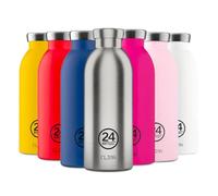 24BOTTLES Clima Bottle - Gourde Isotherme 500ml Inox 100% Hermétique, Bouteille Isotherme (12h Hot/24h Cold) Idéal comme Gourde Sport, Voyage, Bureau, Bouteilles Water Bottle Ecologique, Brushed Steel