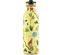 24BOTTLES Jungle Friends - Gourde enfant 500 ml, hermétique en acier inoxydable sans BPA, paille scolaire pour primaire et maternelle