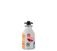 24Bottles Kids Bottle - Gourde Enfant 250 ml Hermétique Avec Paille, Inox 18/8 BPA Free, Pour Maternelle Primaire, Sport Loisir, Fille Garçon, Bouteille Sûre Légère [Non Isotherme]