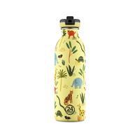 24BOTTLES Jungle Friends - Gourde enfant 500 ml, hermétique en acier inoxydable sans BPA, paille scolaire pour primaire et maternelle
