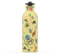 24BOTTLES Jungle Friends - Gourde enfant 500 ml, hermétique en acier inoxydable sans BPA, paille scolaire pour primaire et maternelle