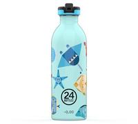 24 Bottles Kids Bottle Gourde pour enfants école primaire et maternelle de 250/500 ml, bouteille avec bouchon 100% hermétique, bouteille Eco inox [non thermique, ultra légère] (500 ml, Sea Friends)
