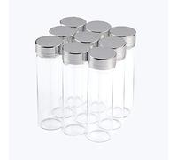 24pcs 50ml Fiole en Verre, la Bocaux Verre est Transparente,Le capuchon est en aluminium argenté,C'est très beau. (50ml, Silver)