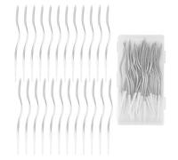 24pcs Bougies Spirales pour Gâteau d'Anniversaire, Bougies Fines et Longues Torsadées avec Support Décoration Fête Sur Le Thème Velas pour Anniversaire Mariage Anniversaire Mariage (Argenté)